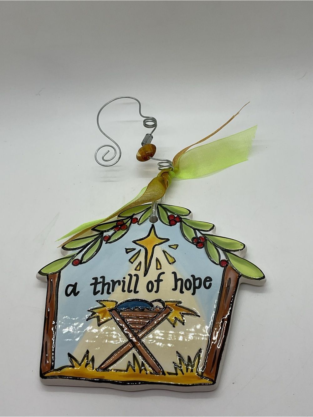 Kalyn Dunks for Glory Haus Ceramic 'A Thrill of Hope' Wall Ornament